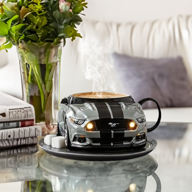 Kubek w kształcie samochodu ze stali nierdzewnej – Ręcznie wykonany, trwały, nowoczesny kubek biurowy