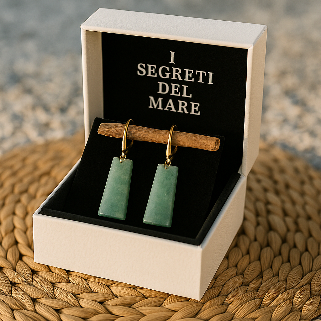 Eliora | Szmaragdowo zielone kolczyki aqua