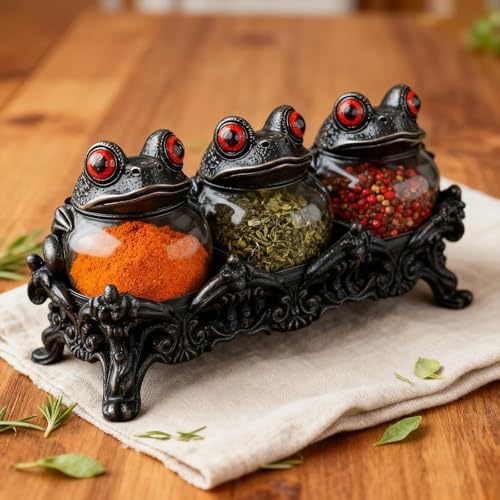 Ręcznie robione słoiki na przyprawy Witchy Frog Apothecary