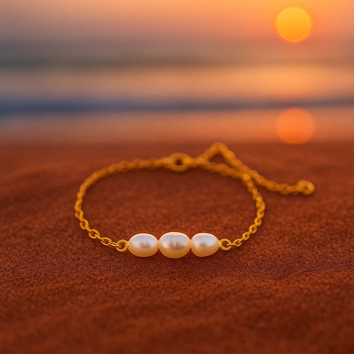 Wolle | Bransoletka z trzema perłami