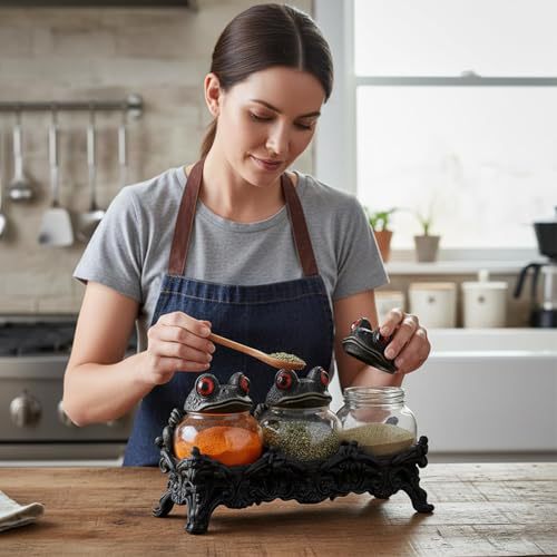 Ręcznie robione słoiki na przyprawy Witchy Frog Apothecary